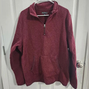 J. Crew Mercantile burgundy 1/4 zip pullover sweatshirt kangaroo pocket XL